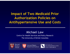 Impact of Two Medicaid Prior Authorization Policies on Antihypertensive Use and Costs