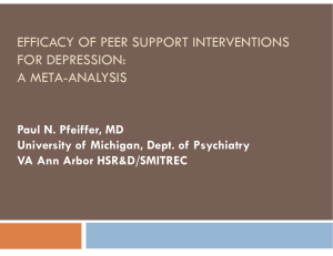 EFFICACY OF PEER SUPPORT INTERVENTIONS FOR DEPRESSION: A META-ANALYSIS