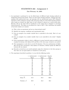 STATISTICS 402 - Assignment 3 Due February 16, 2005