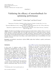 Validating the efﬁcacy of neurofeedback for optimising performance John Gruzelier , Tobias Egner