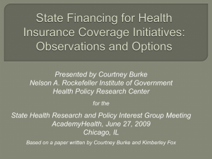 How States Are Financing Health Coverage Initiatives