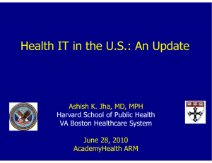 H lth IT i th U S A U d... Health IT in the U.S.: An Update June 28 2010
