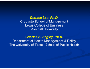 Doohee Lee Ph D Doohee Lee, Ph.D. Charles E. Begley, Ph.D.