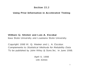 Section 22.2 Using Prior Information in Accelerated Testing