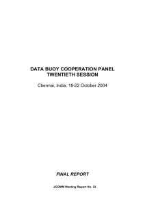 DATA BUOY COOPERATION PANEL TWENTIETH SESSION  Chennai, India, 18-22 October 2004