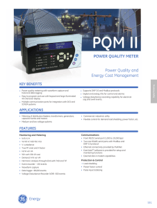 PQM II Power QualIty Meter Power Quality and Energy Cost Management