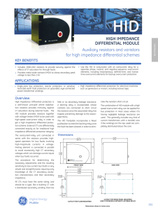 HID HIGH IMPEDAnCE DIFFErEnTIAL MODuLE Auxiliary resistors and varistors