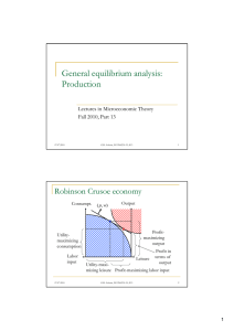 General equilibrium analysis: Production Robinson Crusoe economy Lectures in Microeconomic Theory