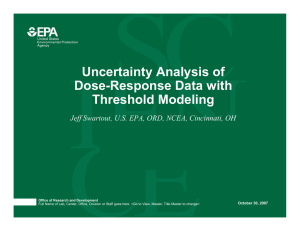 Uncertainty Analysis of Dose-Response Data with Threshold Modeling