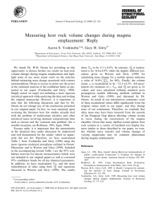 Measuring host rock volume changes during magma emplacement: Reply Aaron S. Yoshinobu