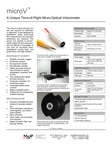 microV  ™ A Unique Time-of-Flight Micro-Optical Velocimeter