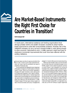 Are Market-Based Instruments the Right First Choice for Countries in Transition?