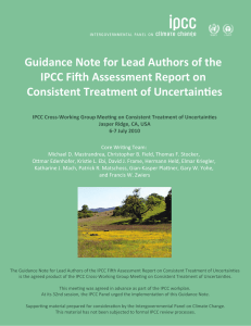 Guidance Note for Lead Authors of the Consistent Treatment of Uncertainties