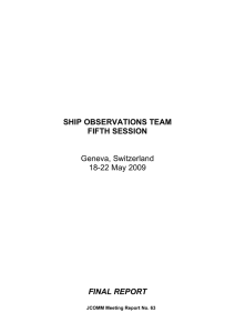 SHIP OBSERVATIONS TEAM FIFTH SESSION  Geneva, Switzerland