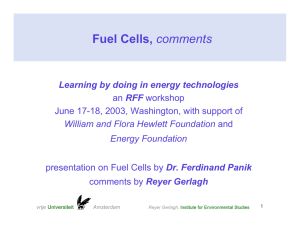 Fuel Cells, Learning by doing in energy technologies RFF