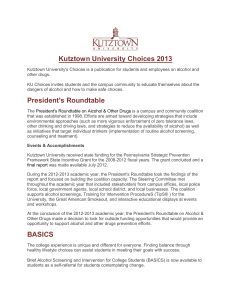 Kutztown University Choices 2013