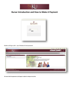 Bursar Introduction and How to Make A Payment