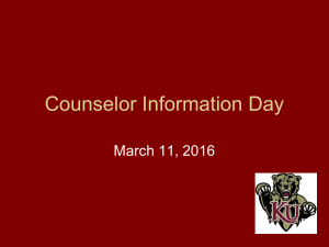 Counselor Information Day March 11, 2016
