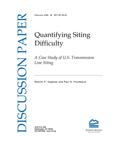 DISCUSSION PAPER Quantifying Siting Difficulty