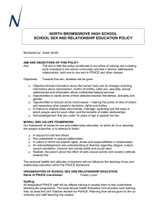 NORTH BROMSGROVE HIGH SCHOOL SCHOOL SEX AND RELATIONSHIP EDUCATION POLICY