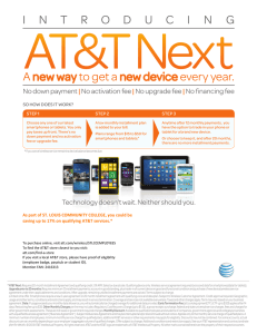 AT&amp;T Next No down payment