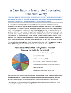 A Case Study in Inaccurate Directories: Humboldt County