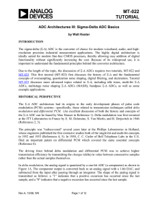 MT-022 TUTORIAL  ADC Architectures III: Sigma-Delta ADC Basics