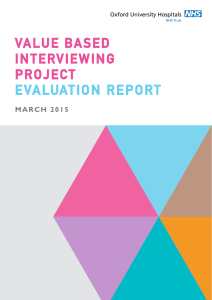 EVALUATION REPORT VALUE BASED INTERVIEWING