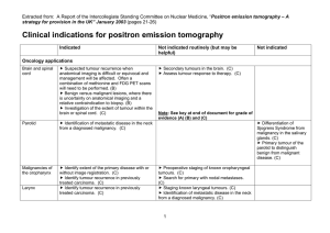 Clinical indications for positron emission tomography Positron emission tomography – A