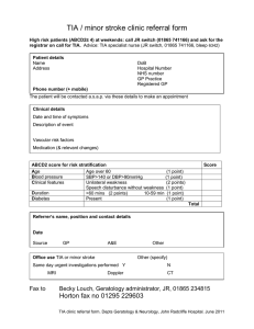 TIA / minor stroke clinic referral form