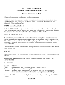 KUTZTOWN UNIVERSITY UNIVERSITY CURRICULUM COMMITTEE  Minutes of February 26, 2015