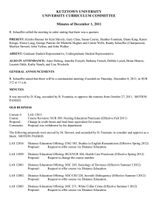 KUTZTOWN UNIVERSITY UNIVERSITY CURRICULUM COMMITTEE  Minutes of December 1, 2011