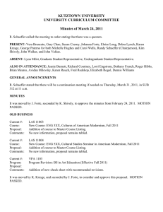 KUTZTOWN UNIVERSITY UNIVERSITY CURRICULUM COMMITTEE  Minutes of March 24, 2011