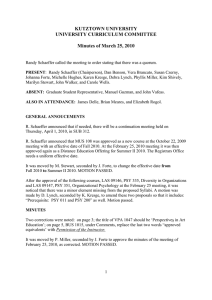 KUTZTOWN UNIVERSITY UNIVERSITY CURRICULUM COMMITTEE  Minutes of March 25, 2010