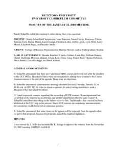 KUTZTOWN UNIVERSITY UNIVERSITY CURRICULUM COMMITTEE MINUTES OF THE JANUARY 24, 2008 MEETING