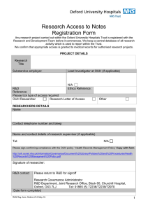 Research Access to Notes Registration Form