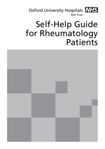Self-Help Guide for Rheumatology Patients Oxford University Hospitals