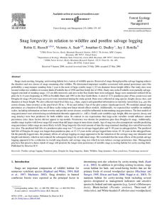 Snag longevity in relation to wildfire and postfire salvage logging ,