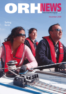 Sailing forth November 2008 News for staff, patients