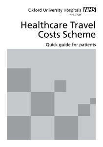 Healthcare Travel Costs Scheme Quick guide for patients Oxford University Hospitals