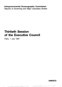 Thirtieth  Session of  the  Executive  Council Intergovernmental Oceanographic