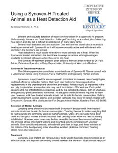 Using a Synovex-H Treated Animal as a Heat Detection Aid