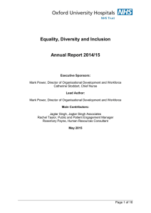 Equality, Diversity and Inclusion Annual Report 2014/15