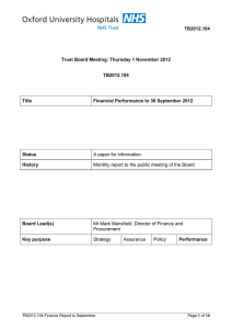 TB2012.104 Trust Board Meeting: Thursday 1 November 2012 Title