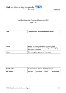TB2012.85  Trust Board Meeting: Thursday 6 September 2012