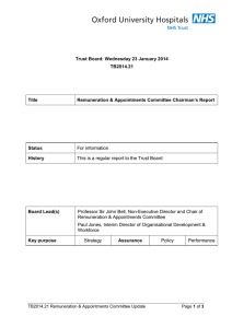 Trust Board: Wednesday 23 January 2014 TB2014.21 Title