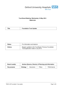 Trust Board Meeting: Wednesday 14 May 2014 TB2014.59 Title