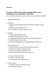 Content of Oxford University Hospitals NHS Trust’s