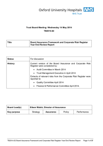 Trust Board Meeting: Wednesday 14 May 2014 TB2014.62 Title