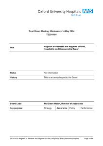 Trust Board Meeting: Wednesday 14 May 2014 TB2014.64